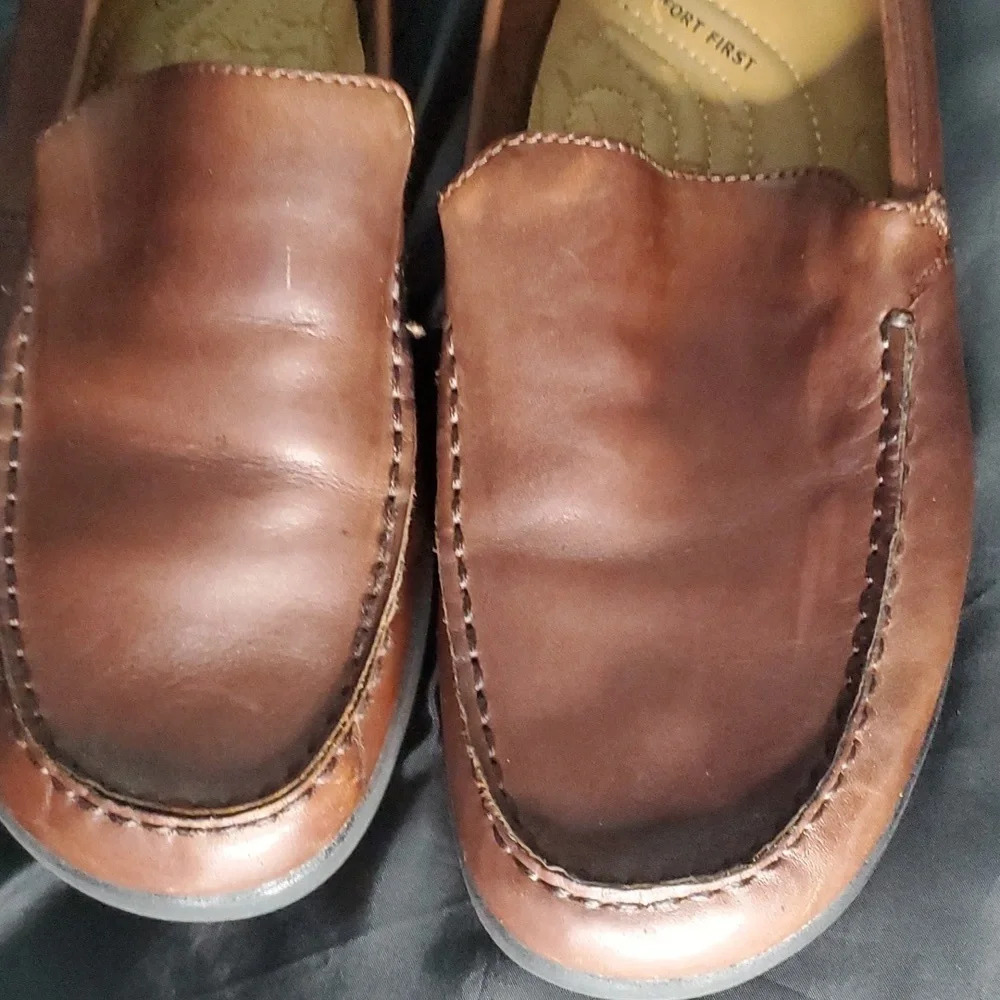 Earth Shoe Comfort First Womens Upper Leather Loafer Brown - Picture 2 of 10